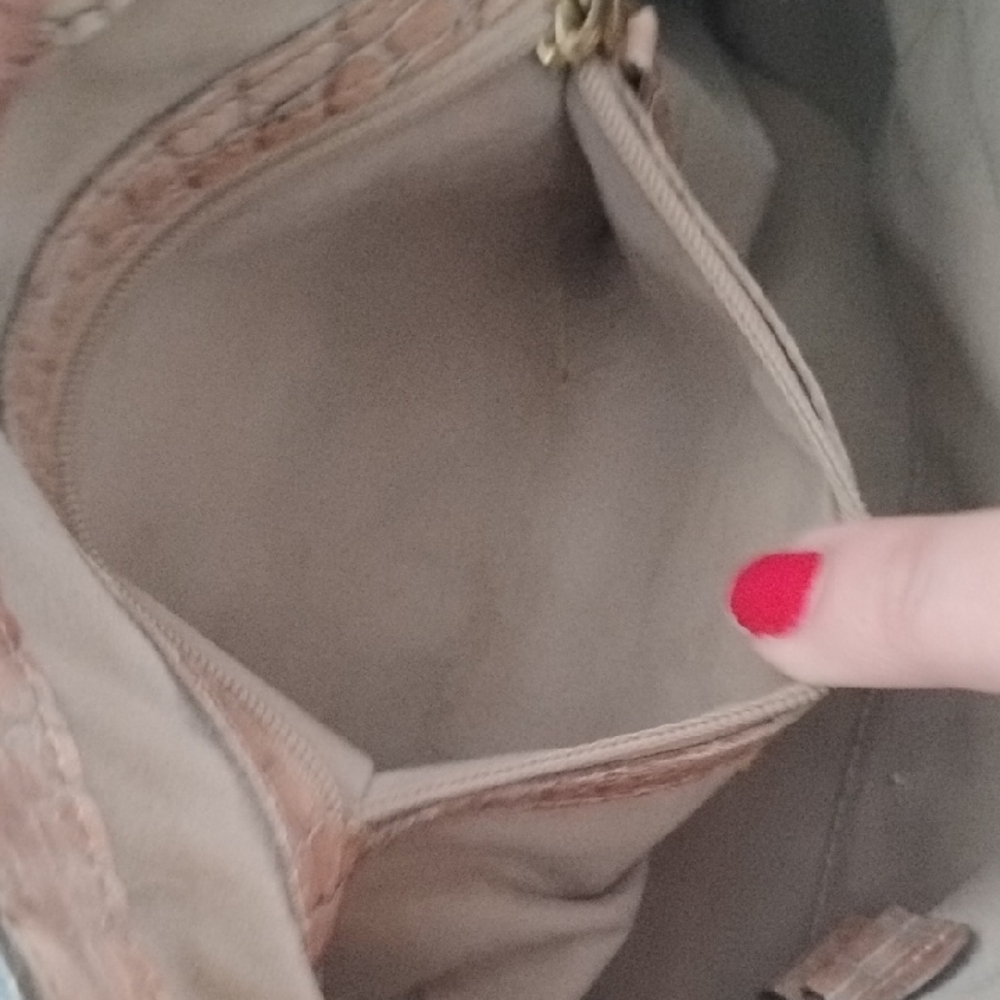 Brahmin Tan Embossed Leather Shoulder Bag - Picture 10 of 14